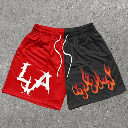 Y2K Graphic Gym Shorts for Men