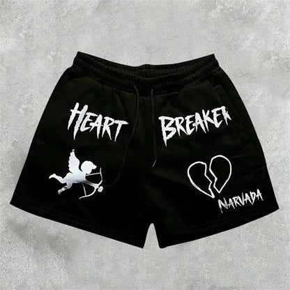 Y2K Graphic Gym Shorts for Men