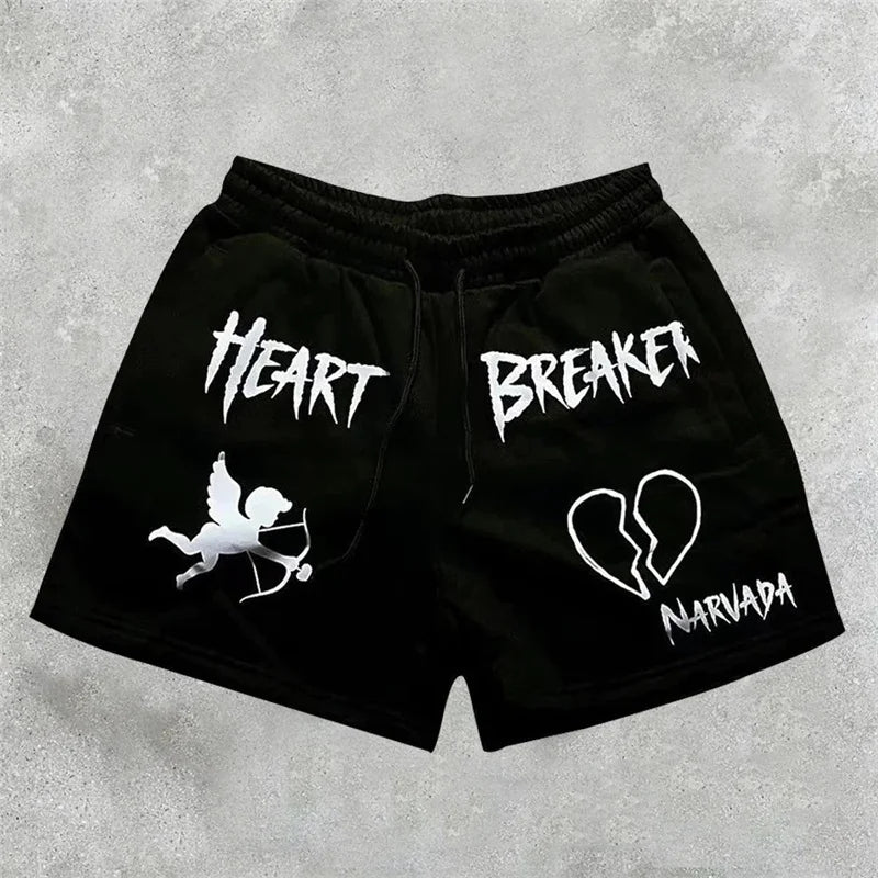 Y2K Graphic Gym Shorts for Men