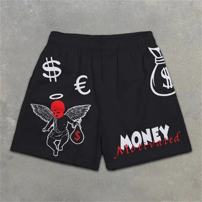 Y2K Graphic Gym Shorts for Men