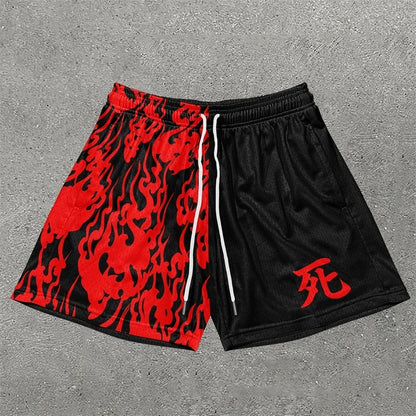 Y2K Graphic Gym Shorts for Men
