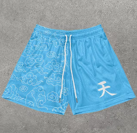 Y2K Graphic Gym Shorts for Men