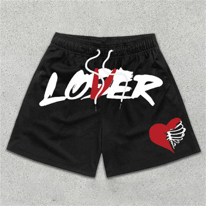 Y2K Graphic Gym Shorts for Men